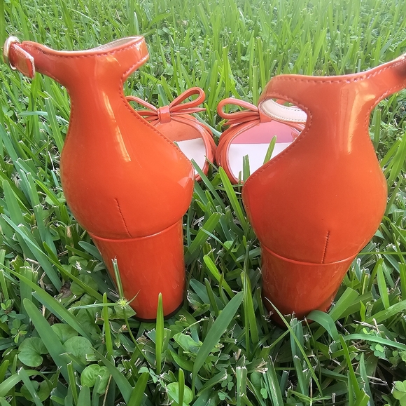 Kate Spade 7.5 Flamenco Bow Ankle Strap Block Sandal Heel In Dried Apricot - Picture 6 of 9